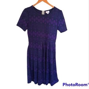 LulaRoe Purple and Black Amelia Midi Dress
